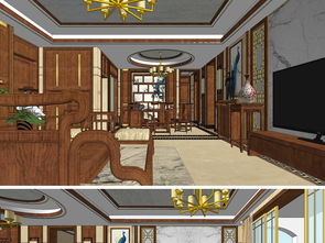 精品新中式風格家裝室內設計方案SU模型圖下載指南
